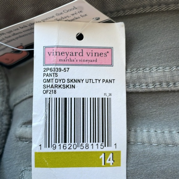 Vineyard Vines Women’s Skinny Utility Pants in Sharkskin Gray. Size 14. NWT. - Picture 10 of 13